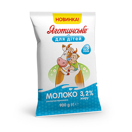 Молоко ЯГОТИНСЬКЕ питне ультрапастеризоване 3,2% жиру